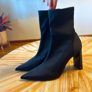 ZARA Heeled Ankle Fabric Boots